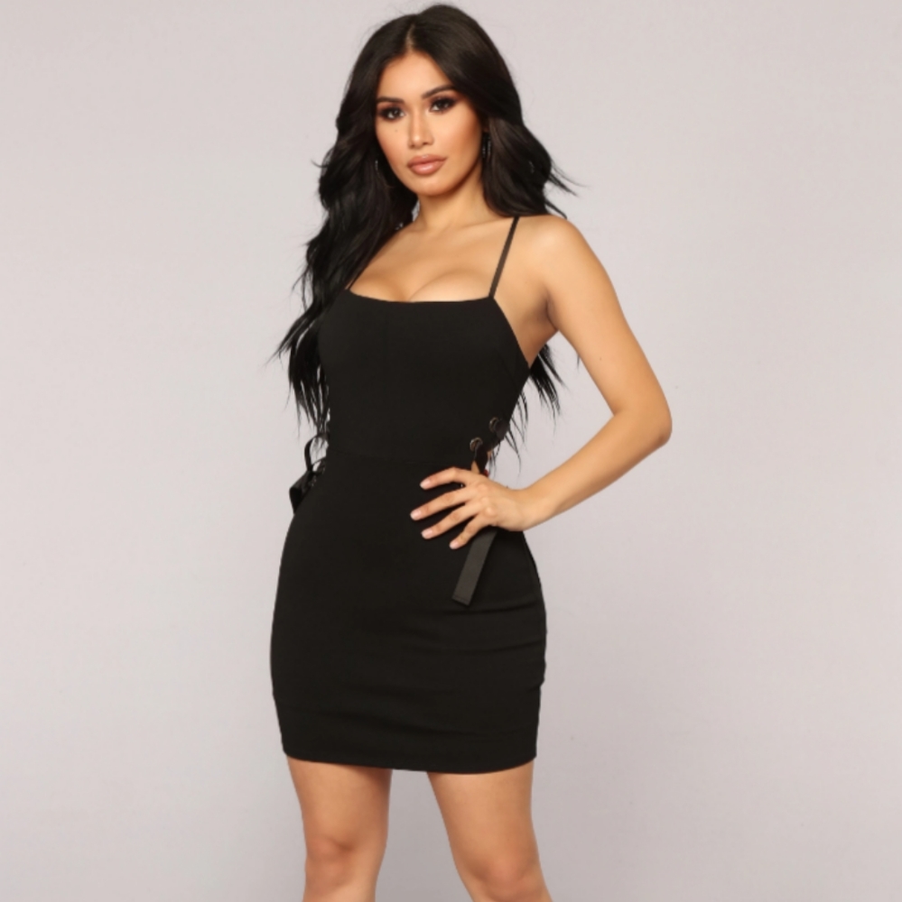 Fashion Nova More Than Friends Lace Up Dress (XL)